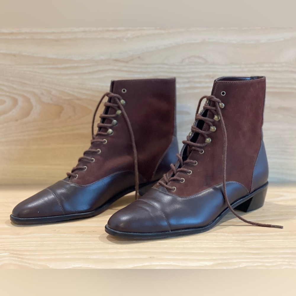 Amanda Smith leather lace up ankle boots size 6